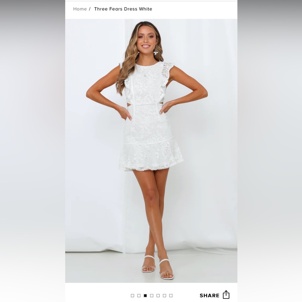 NWT Hello Molly Brand. Size 4. Three Fears Dress. Color White